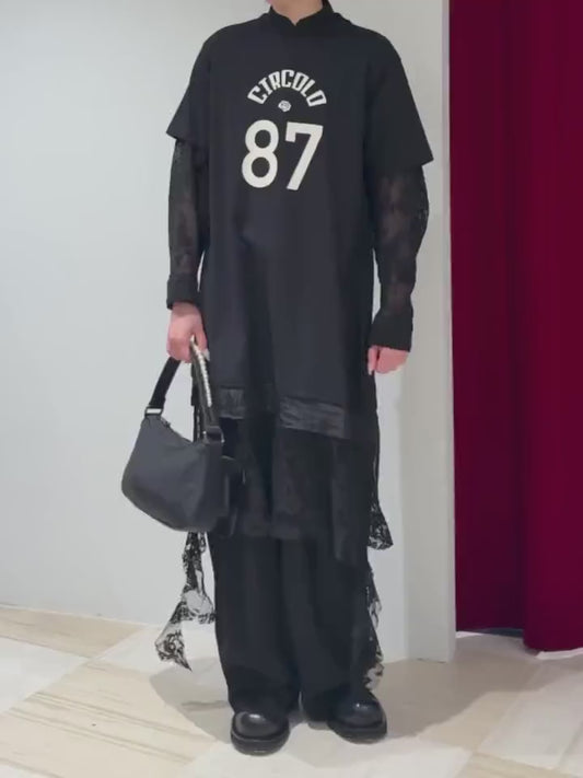 EMBROIDERED LACE COL MONTANT TOP