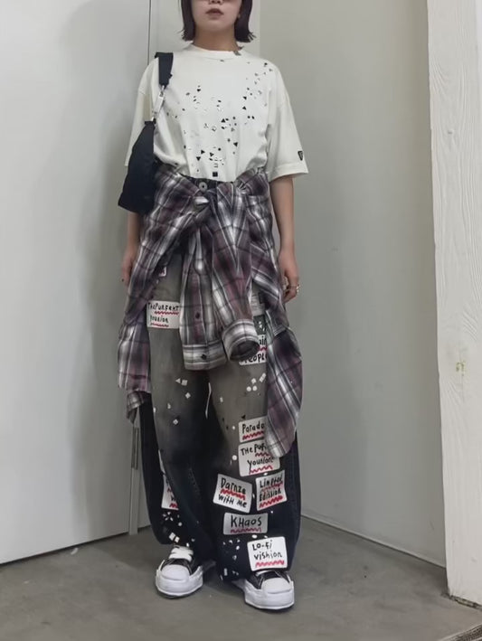 DENIM STICKER PANTS