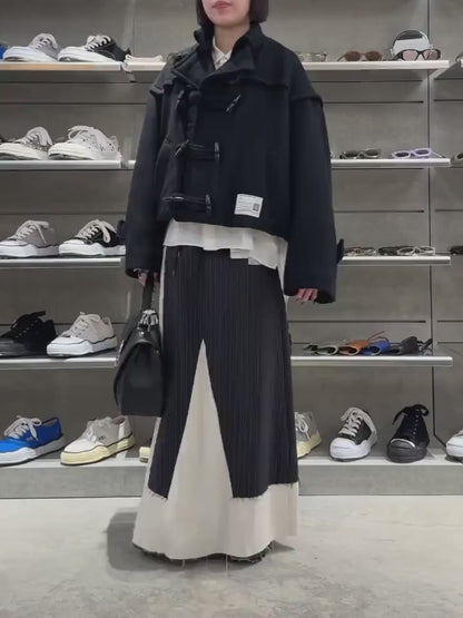 WOOL SLACKS COMBINED SKIRT