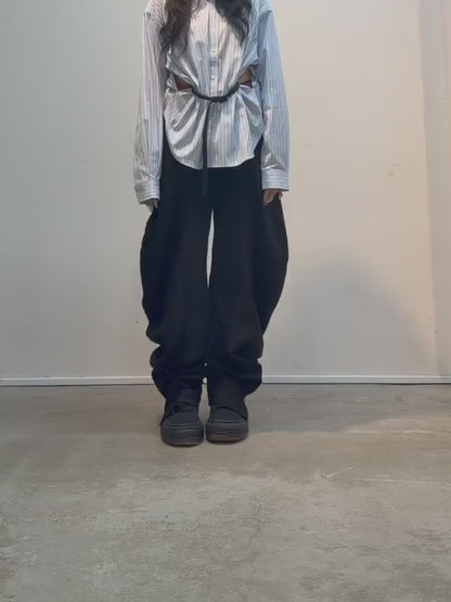 LIQUID DENIM PANTS BLACK