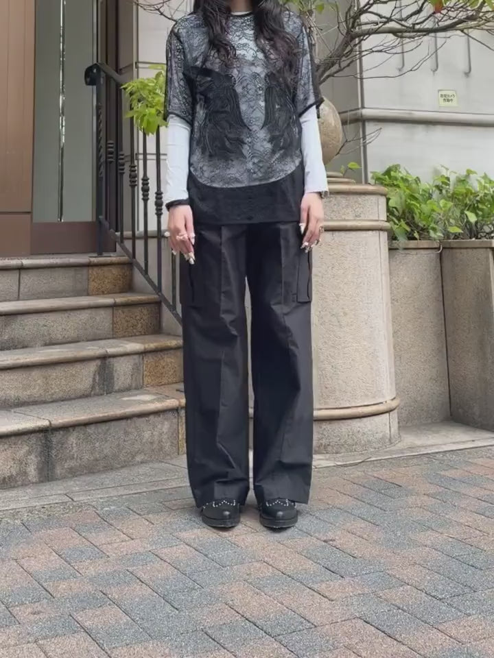Mame Kurogouchi(マメクロゴウチ) 2026SS COTTON HIGH WAISTED CARGO