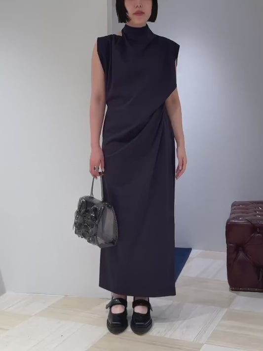 COTTON JERSEY ASYMMETRIC DRESS
