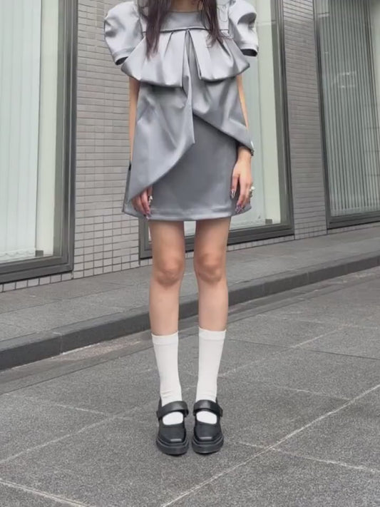 SATIN BOW DRESS WOVEN