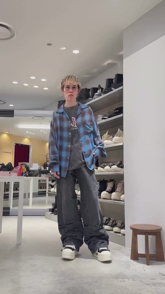 SMOCK WIDE FIT JEANS BLACK STONEWASH