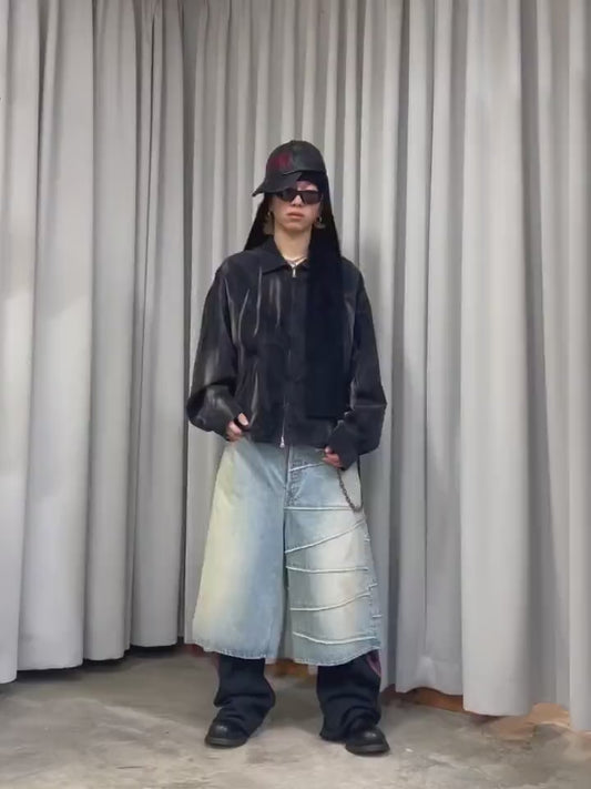 “CRAYON FLAME” DISTRESSED BOOTCUTSWEAT PANTS