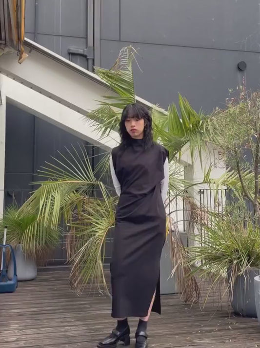 COTTON JERSEY ASYMMETRIC DRESS