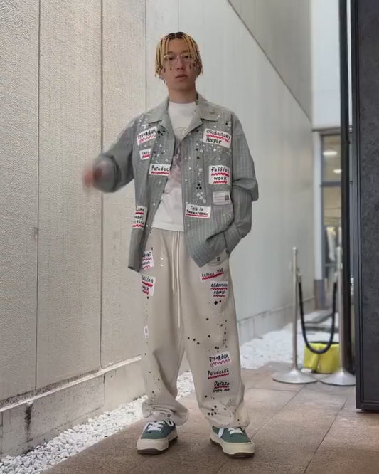 L/S CHECK SH w STICKER