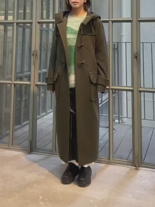 CORDING EMBROIDERY DUFFLE COAT