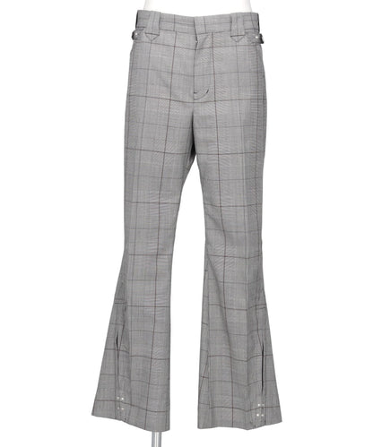 GLEN CHECK FLARED SLACKS