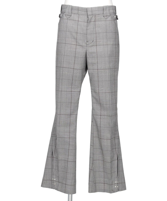 GLEN CHECK FLARED  SLACKS