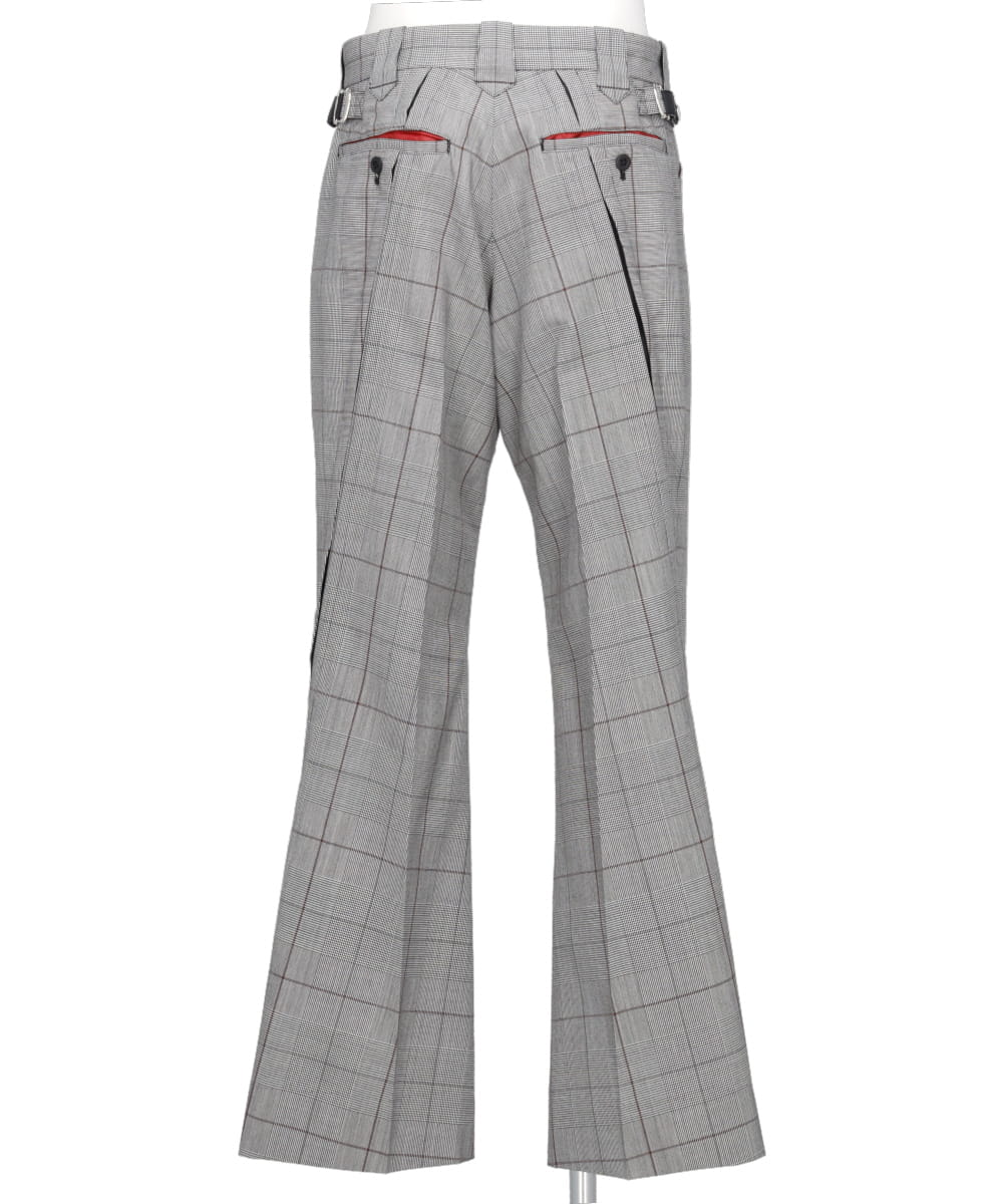 GLEN CHECK FLARED SLACKS