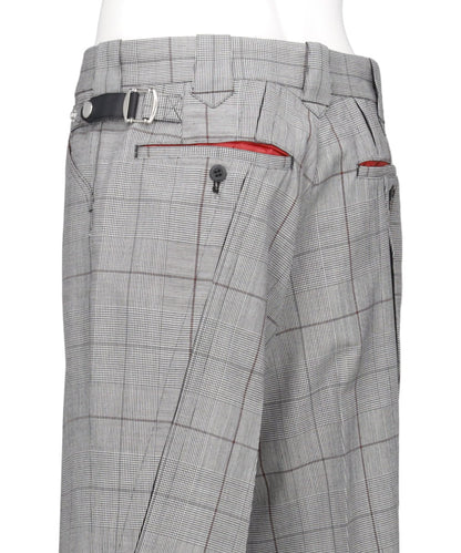 GLEN CHECK FLARED SLACKS