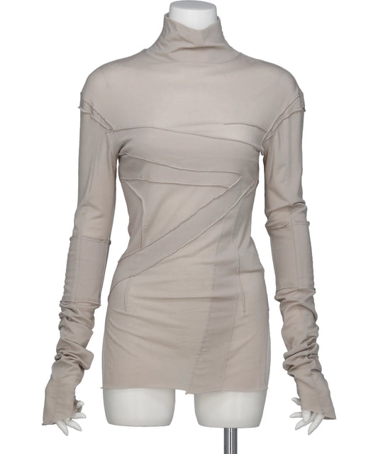 mukcyen(ムッシャン) GAUZE HIGH NECK TOP