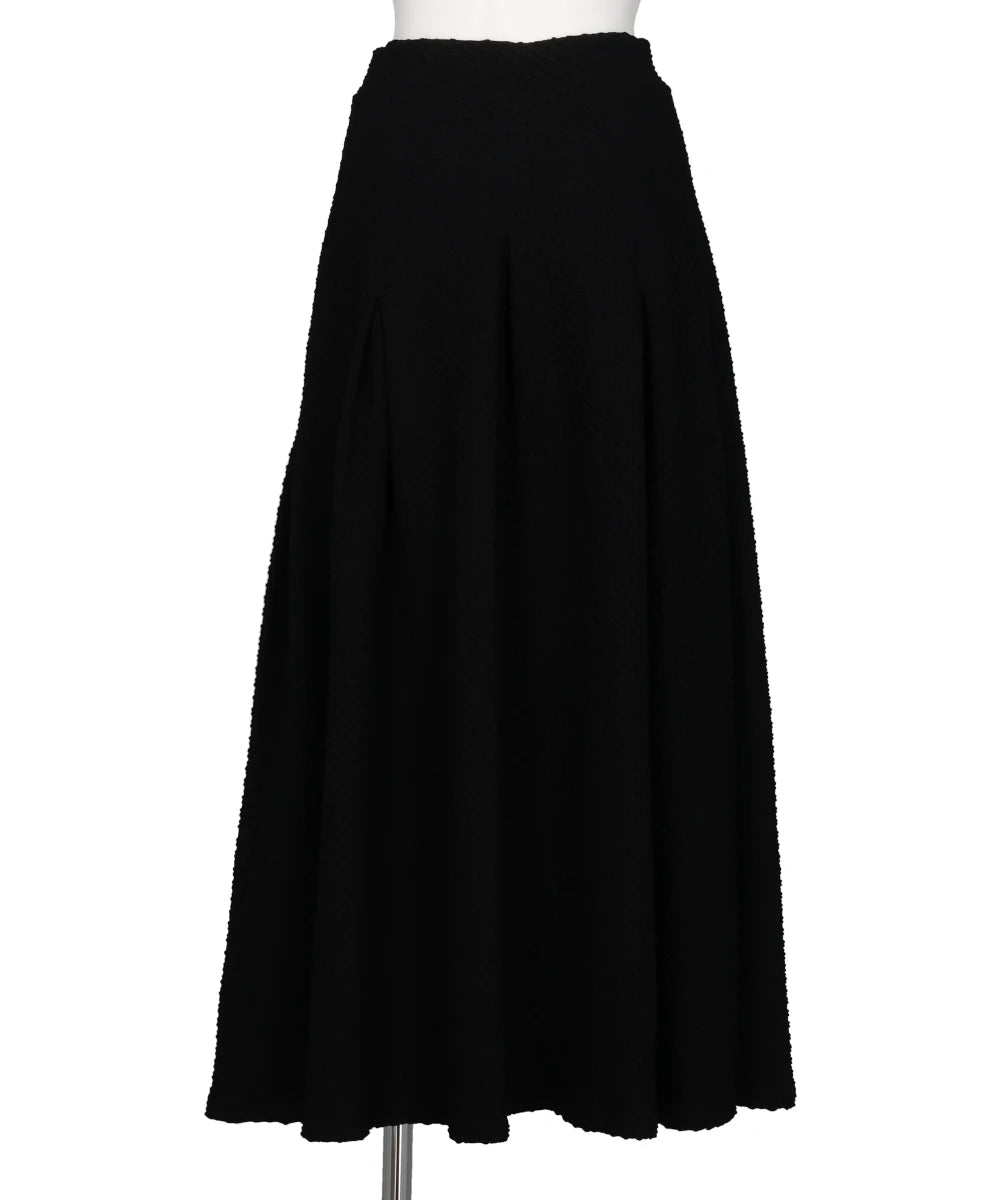 SHIRRING JERSEY JACQUARD FLARE SKIRT