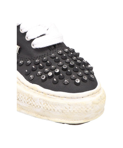 BAKER/ORIGINAL SOLE STUDDED PAINT CANVAS LOW-TOP SNEAKER