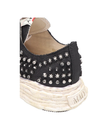 PETERSON 23/ORIGINAL SOLE STUDDED PAINT CANVAS LOW-TOP SNEAKER