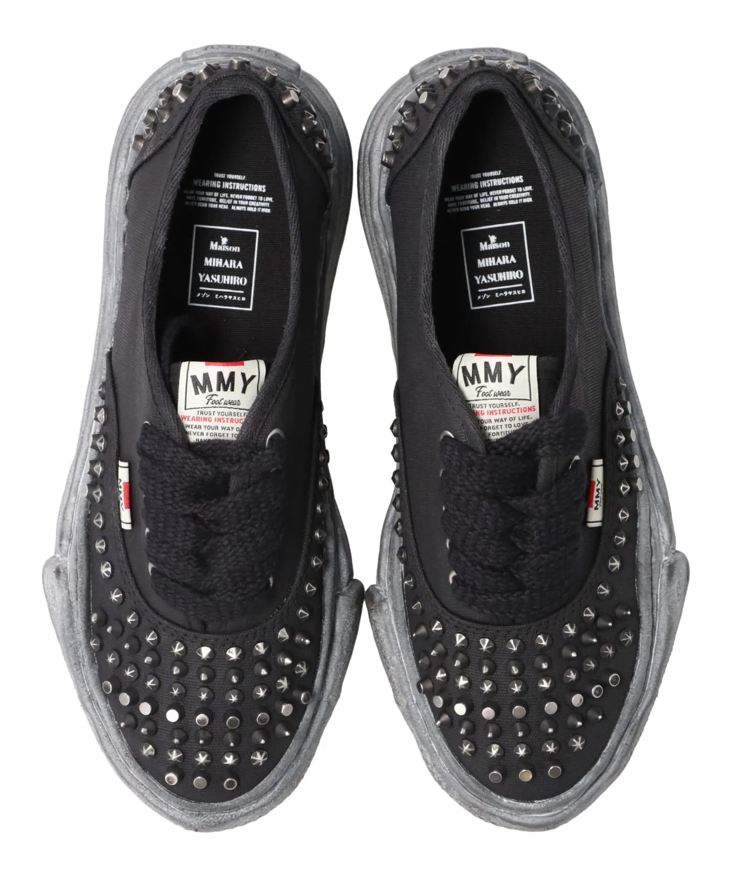 BAKER/ORIGINAL SOLE STUDDED PAINT CANVAS LOW-TOP SNEAKER