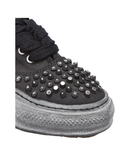 BAKER/ORIGINAL SOLE STUDDED PAINT CANVAS LOW-TOP SNEAKER