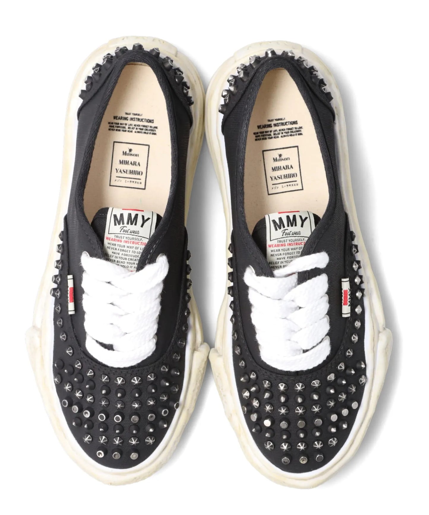 BAKER/ORIGINAL SOLE STUDDED PAINT CANVAS LOW-TOP SNEAKER