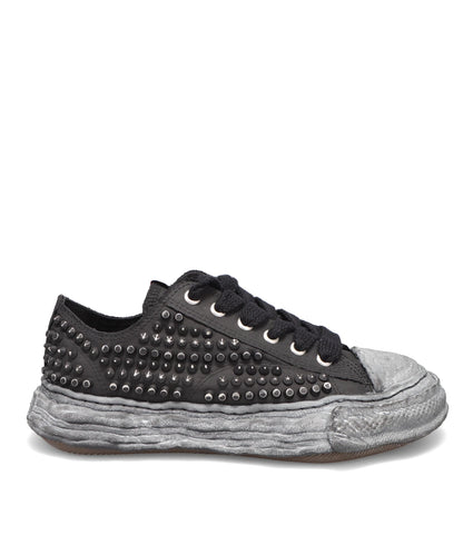 PETERSON 23/ORIGINAL SOLE STUDDED PAINT CANVAS LOW-TOP SNEAKER