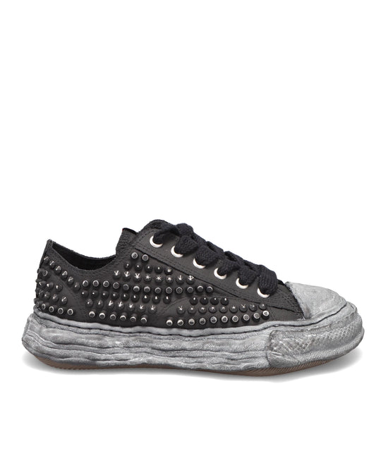 PETERSON 23/ORIGINAL SOLE STUDDED PAINT CANVAS LOW-TOP SNEAKER