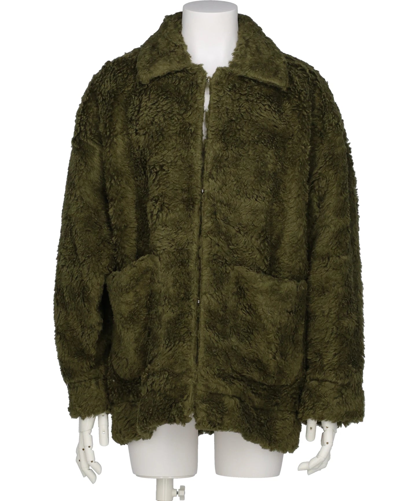 HAND-PAINTED HEMP FAUX FUR JACKET
