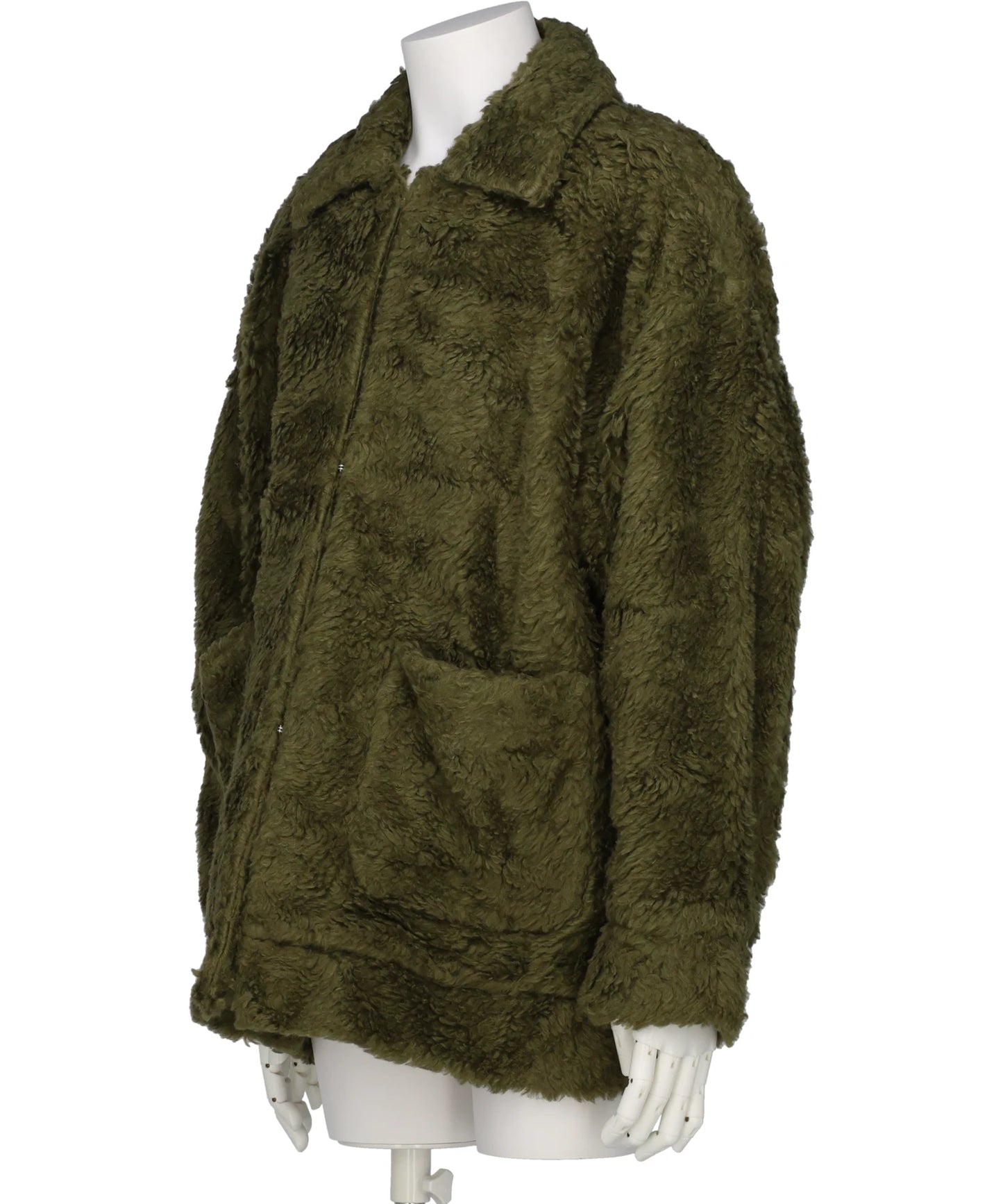 HAND-PAINTED HEMP FAUX FUR JACKET