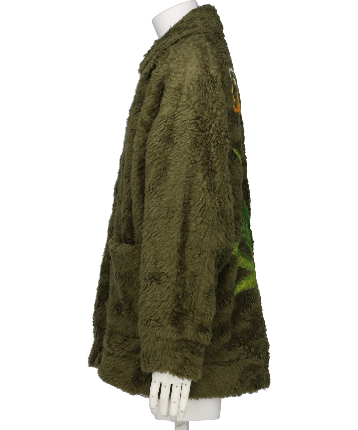 HAND-PAINTED HEMP FAUX FUR JACKET