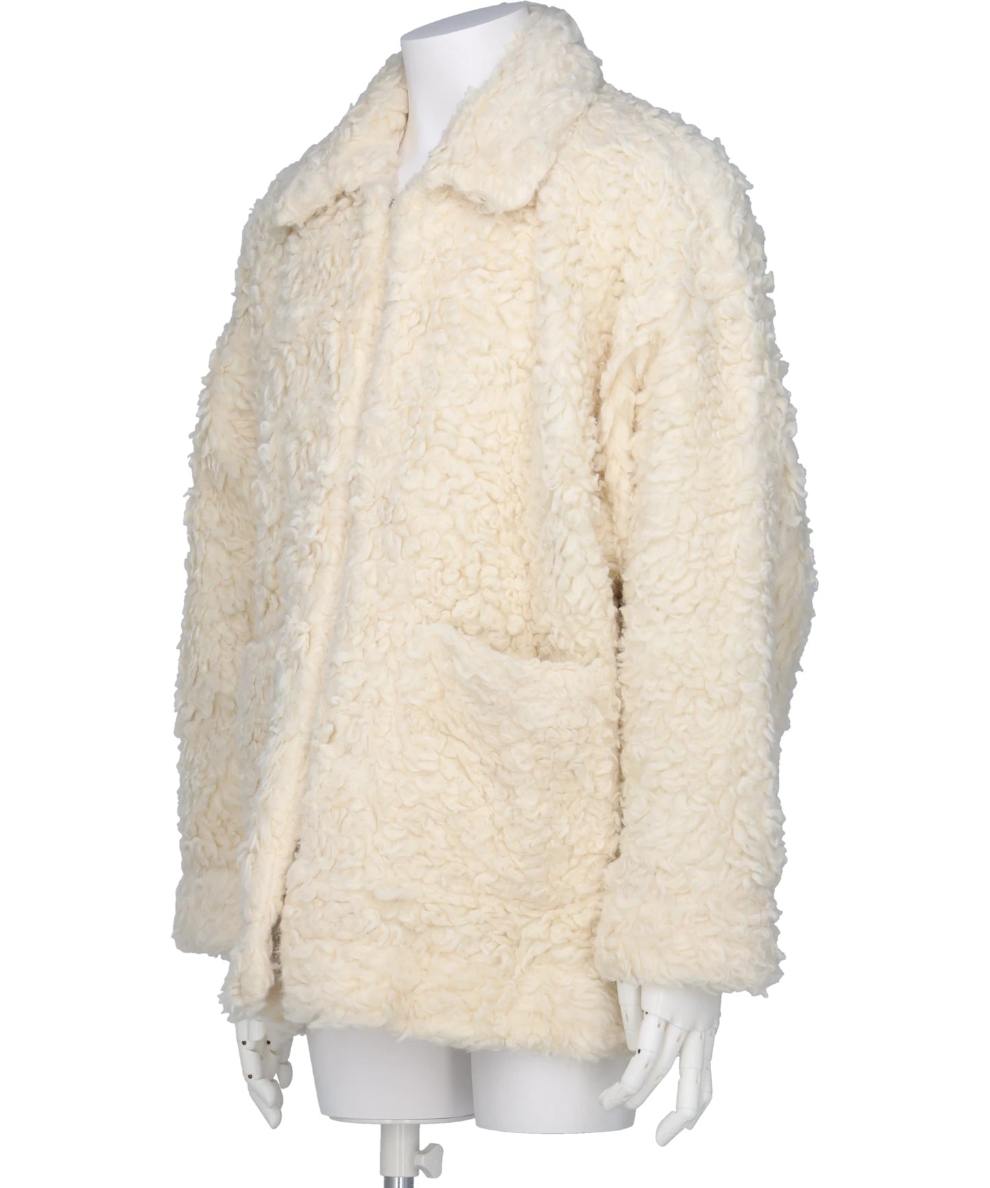 HAND-PAINTED HEMP FAUX FUR JACKET