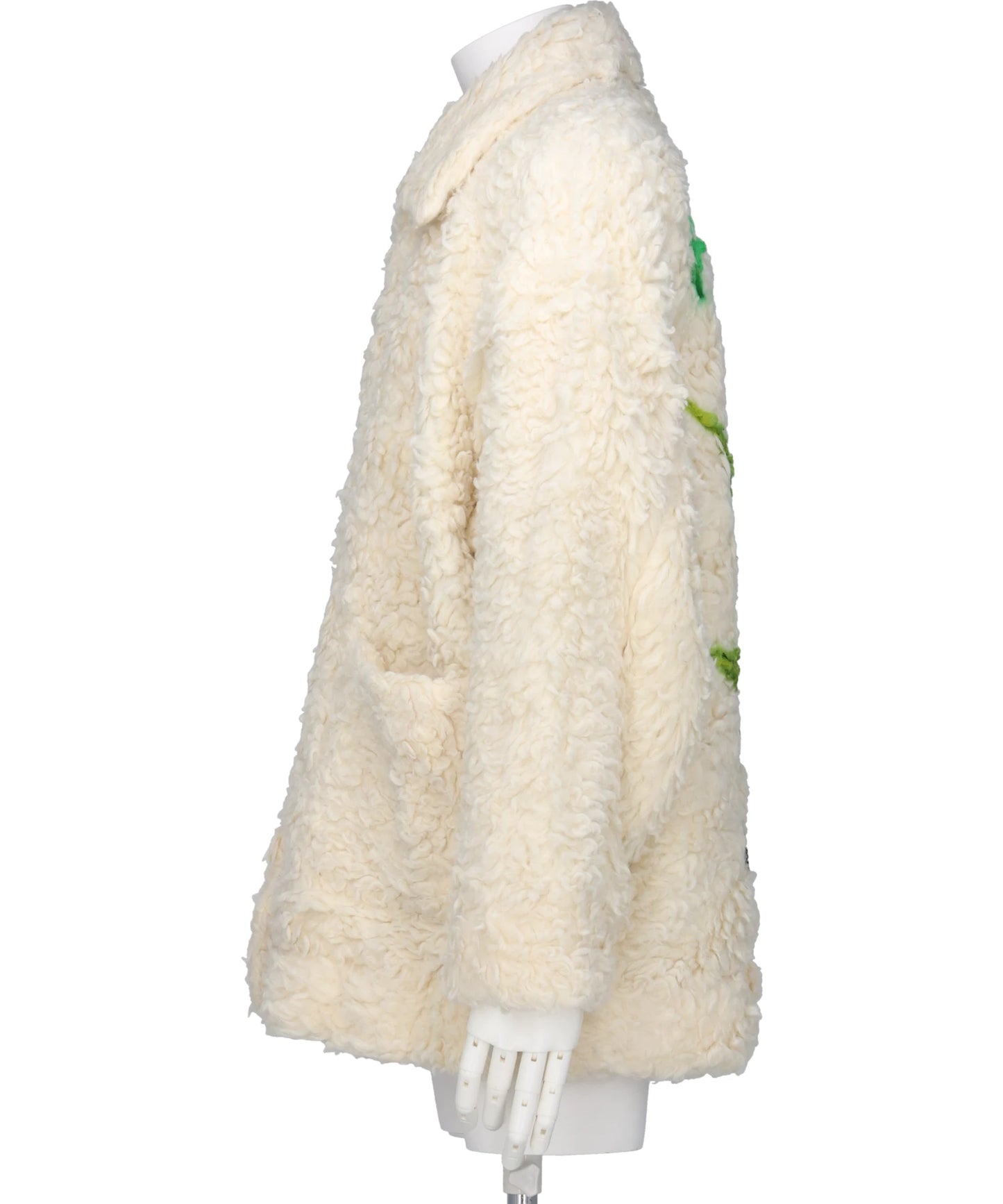 HAND-PAINTED HEMP FAUX FUR JACKET