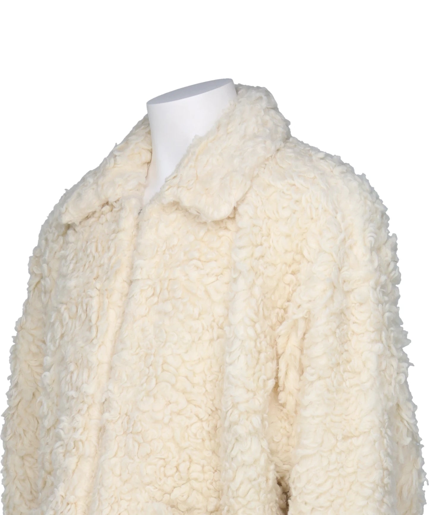 HAND-PAINTED HEMP FAUX FUR JACKET