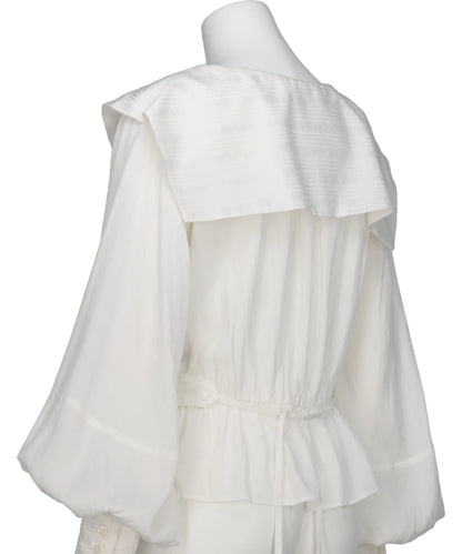 ROSE JAQUARD STRIPE SAILOR COLLAR BLOUSE