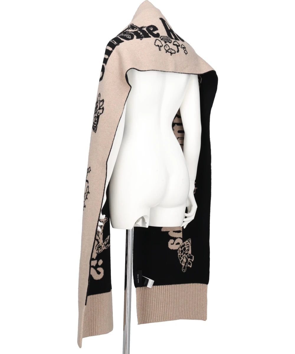 LONG GRAPHIC LOGO KNIT SCARF