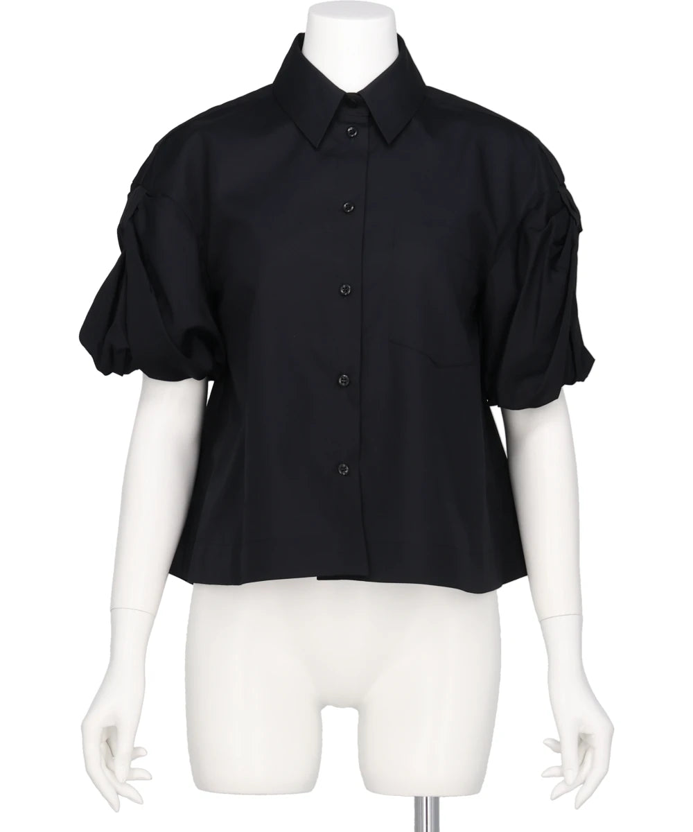 CROPPED PUFF BOW SLEEVE SHIRT