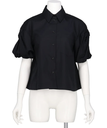 CROPPED PUFF BOW SLEEVE SHIRT