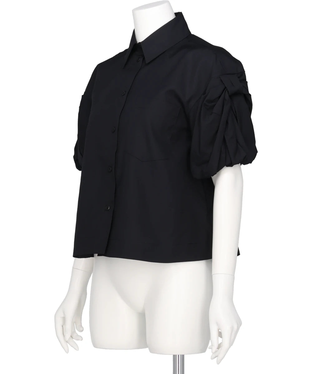 CROPPED PUFF BOW SLEEVE SHIRT