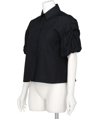 CROPPED PUFF BOW SLEEVE SHIRT