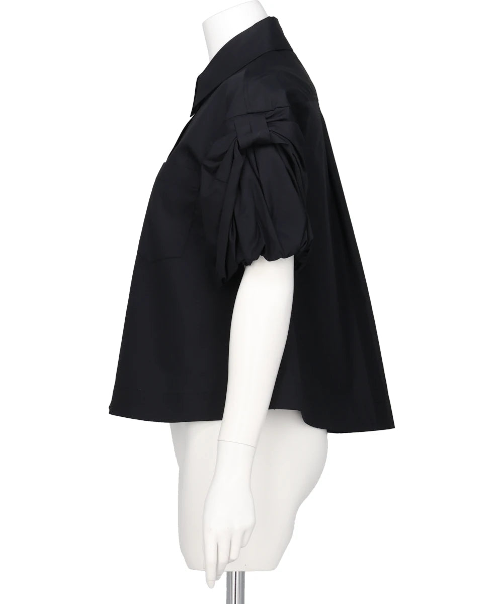 CROPPED PUFF BOW SLEEVE SHIRT