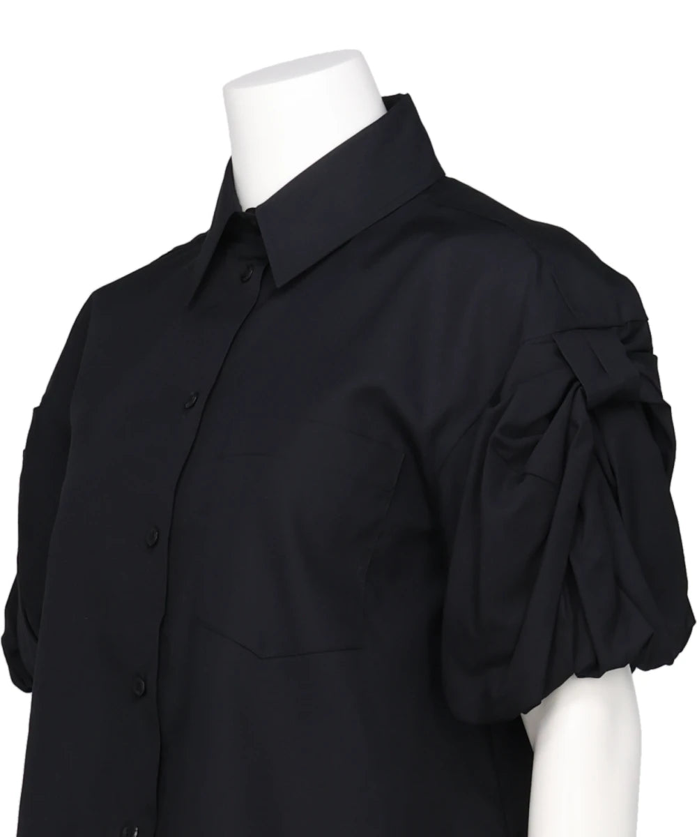 CROPPED PUFF BOW SLEEVE SHIRT