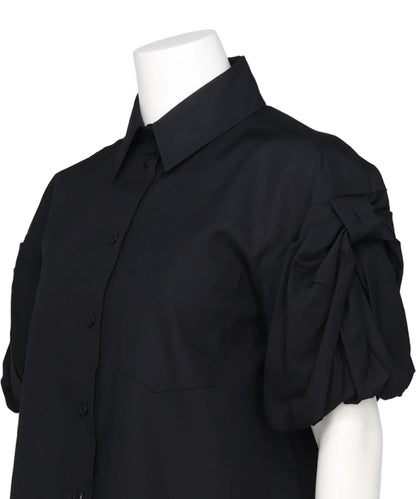 CROPPED PUFF BOW SLEEVE SHIRT