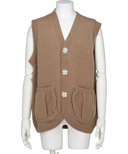 KNIT VEST W/ PEARL BUTTONS