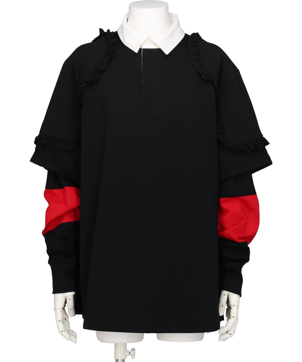LAYERED RUFFLE RUGBY SHIRT
