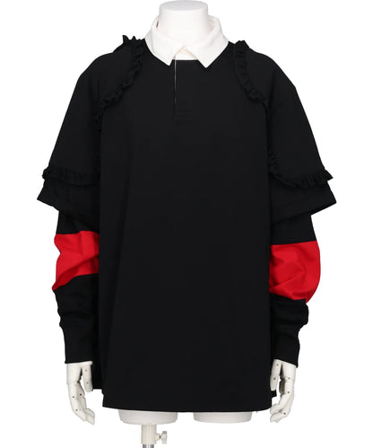 LAYERED RUFFLE RUGBY SHIRT