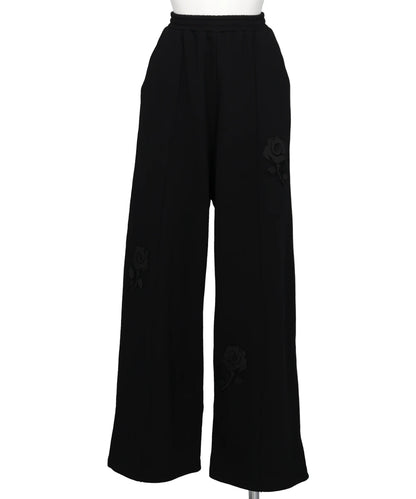 FLOWER APPLIQUE JERSEY PANTS