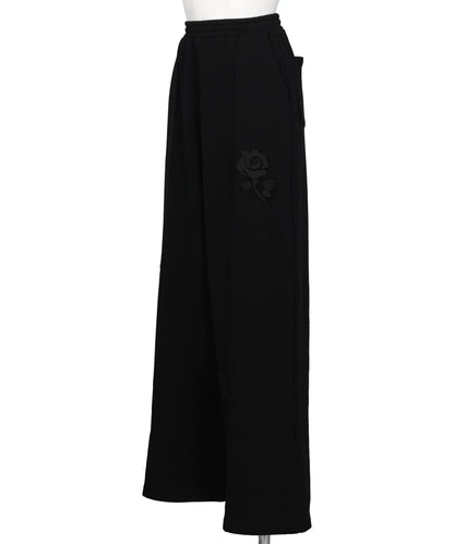 FLOWER APPLIQUE JERSEY PANTS