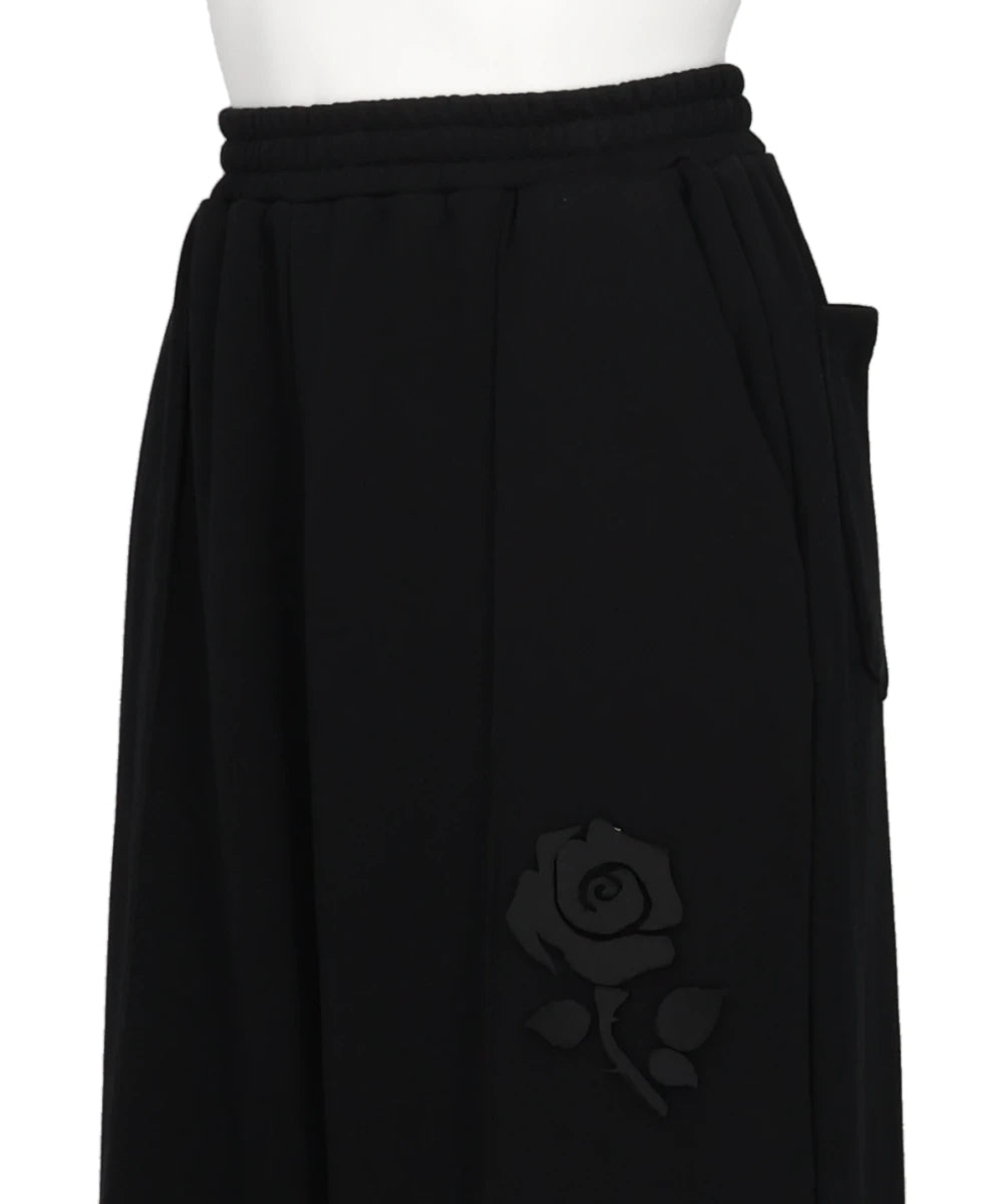 FLOWER APPLIQUE JERSEY PANTS