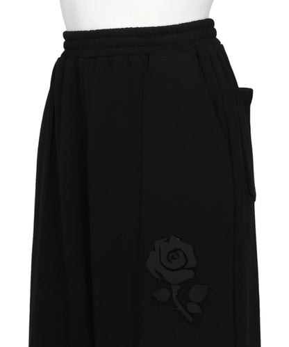 FLOWER APPLIQUE JERSEY PANTS