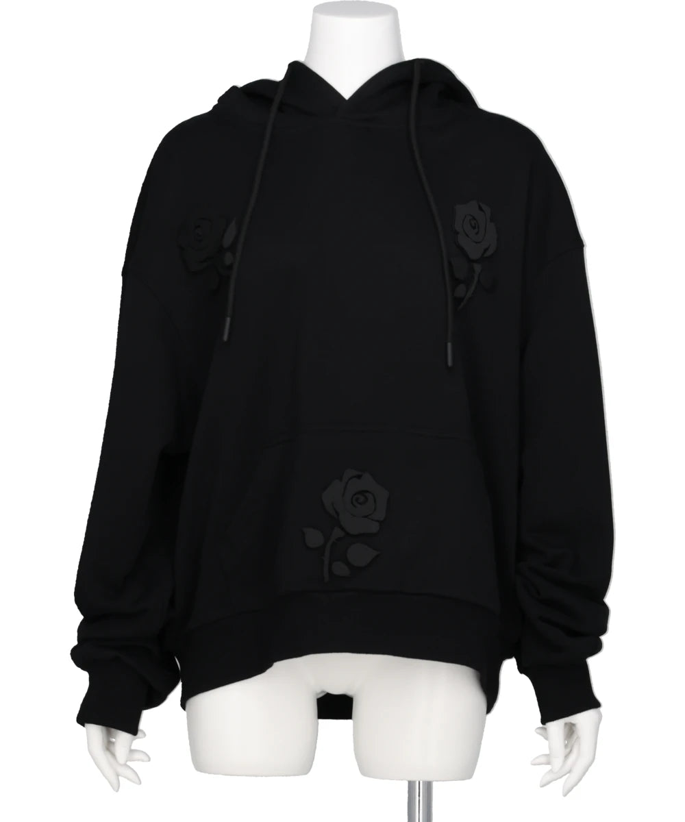 FLOWER APPLIQUE HOODIE