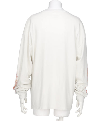 “SKULL FLAME”DISTRESSED L/S TEE