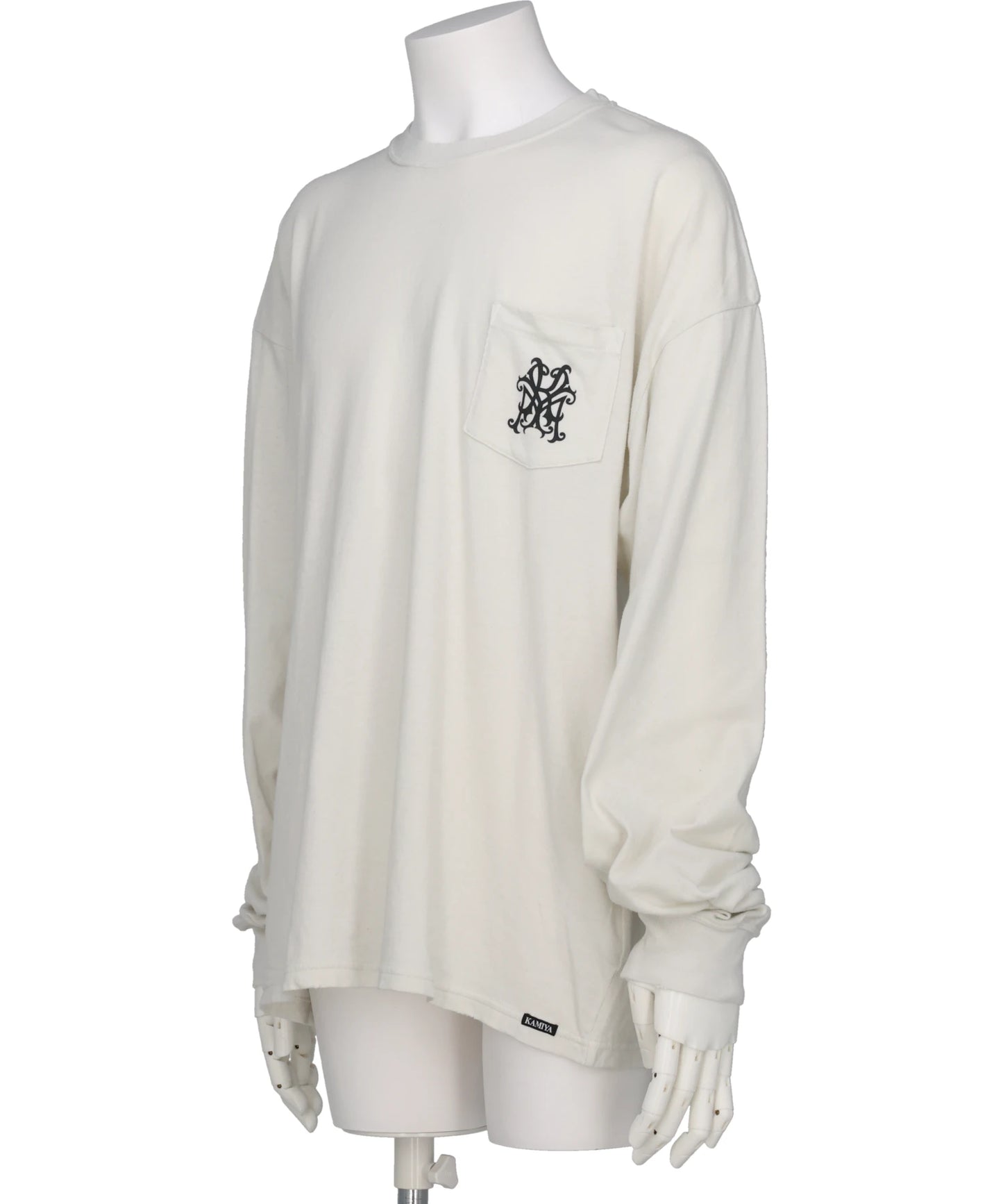 “MESSENGER BIRD”DISTRESSED L/S POCKET TEE